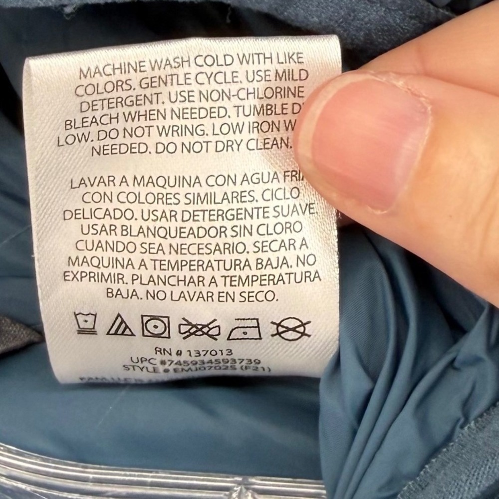 Eddie Bauer Packable Down Jacket Women Small Blue 650 Fill Hooded Puffer EMJ0702 - Picture 6 of 10